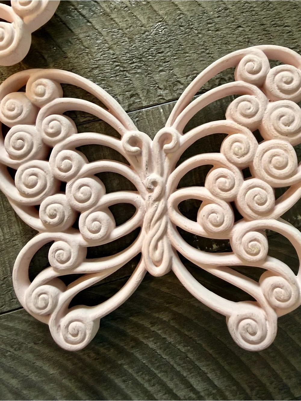 Vintage Pink Decorative Butterfly Wall Accents - Set of 2